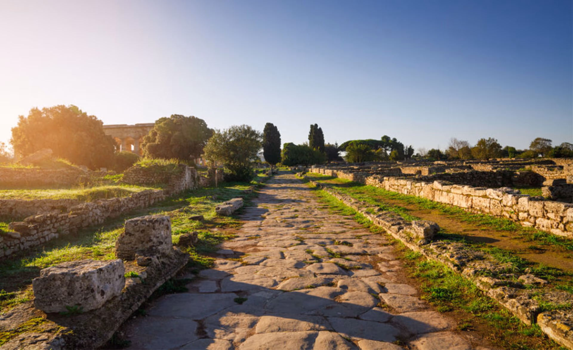 The central route of the Paestum archaeological area
